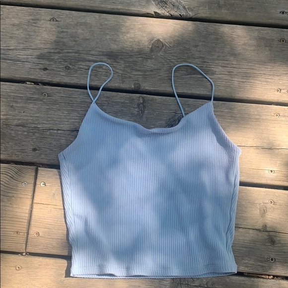 baby blue thin strapped tank top. - Picture 3 of 3